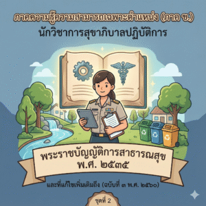 ภาคความรู้ความสามารถเฉพาะตําแหน่ง (ภาค ข.) นักวิชาการสุขาภิบาลปฏิบัติการ : พระราชบัญญัติการสาธารณสุข พ.ศ. ๒๕๓๕ และที่แก้ไขเพิ่มเติมถึง (ฉบับที่ ๓ พ.ศ. ๒๕๖๐) ชุดที่ 2